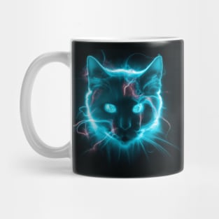 Futuristic Cyber Cat has an Electrical Glow Mug